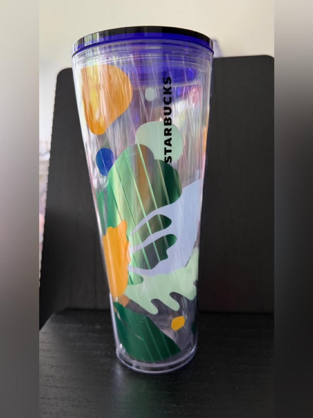 Starbucks Tall Iridescent Abstract Print Tumbler - Green & Orange NEW